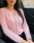 Women’s Fashionable Soft Mohair Knitted Sweater – Hollow Out Casual Style