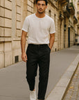 Men’s Pure Linen Loose Casual Cropped Pants – Lightweight Summer Comfort