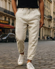 Men’s Pure Linen Loose Casual Cropped Pants – Lightweight Summer Comfort