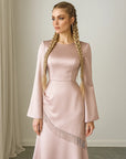 Women’s Simple Style Advanced Long Sleeve Dress – High Waist Elegant Design