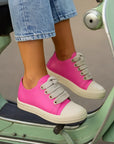 🎀 Candy Lace-Up: Women’s Chunky Sole Sneakers