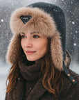 Women’s Warm Vintage Leather Pilot Hat – Retro Dome Style