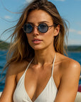 Women's Retro Round Sunglasses - Polarized TAC Lens Vintage Shades