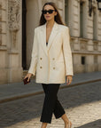 Women’s Loose Double-Breasted Suit Jacket – Chic Street Elegance