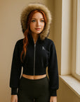 🌟 American Retro Short Fur Collar Detachable Hoodie Coat – Streetwear Cool with a Retro Edge
