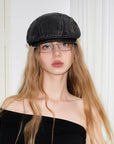 Women’s Retro Denim Dome Cap – Street-Casual Fashion for All Seasons