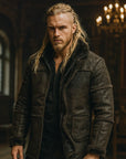 Men’s Mid-Length Leather Jacket – Rugged Elegance in Camel, Chocolate & Bronze