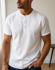 Men’s Cotton & Linen Casual T-Shirt – Short Sleeve Summer Essential