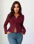 Women’s Striped Long Sleeve Cardigan Shirt – Casual Elegance with Effortless Charm
