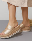 Women’s Plus Size Peep-Toe Wedge Sandals – Chic Comfort with Everyday Elegance