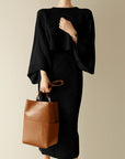 Women’s Knitted Bat-Sleeve Sweater & Skirt Set – Sweet Elegance with Effortless Comfort
