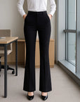 Women’s High-Waist Slimming Pants – Elegant Commute Style with Flowy Bell-Bottom Cut