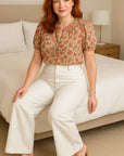 Women’s High Waist Wide-Leg Vintage Jeans – Navy-Inspired Chic with Modern Comfort