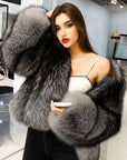 Women’s Short Faux Fox Fur Coat – Korean Chic with Urban Elegance