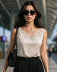 Women’s Real Silk Waistcoat Sling – Elegant Florals with Commuting Chic