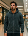 Vintage Fleece-Lined Men’s Hoodie – Thickened Long Terry Pullover
