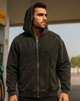 Vintage Fleece-Lined Men’s Hoodie – Thickened Long Terry Pullover