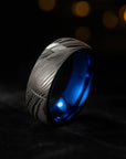 MEN'S Damascus Steel Ring – Two-Tone Electroplated Tungsten