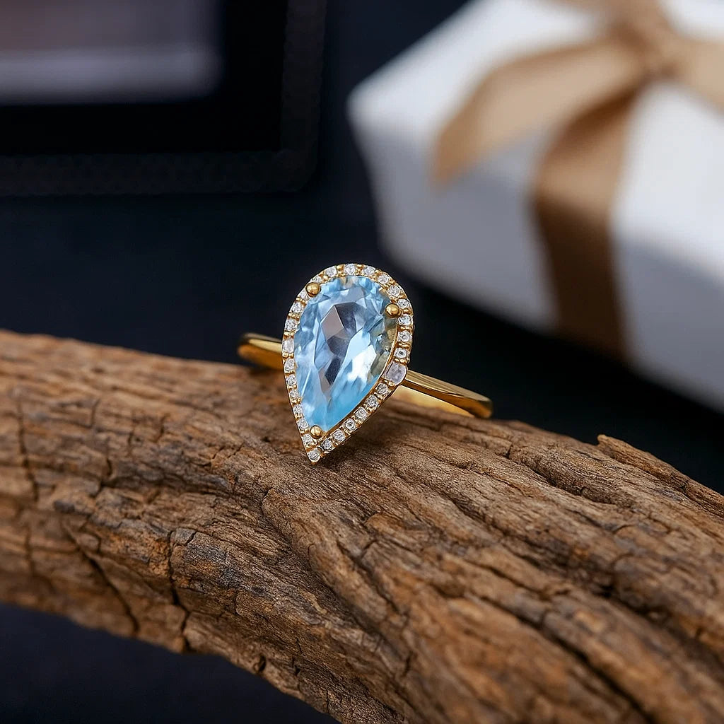 💎 Sky Blue Topaz Jewelry Set – Natural Gemstone Trio | 7×10mm Oval Cut