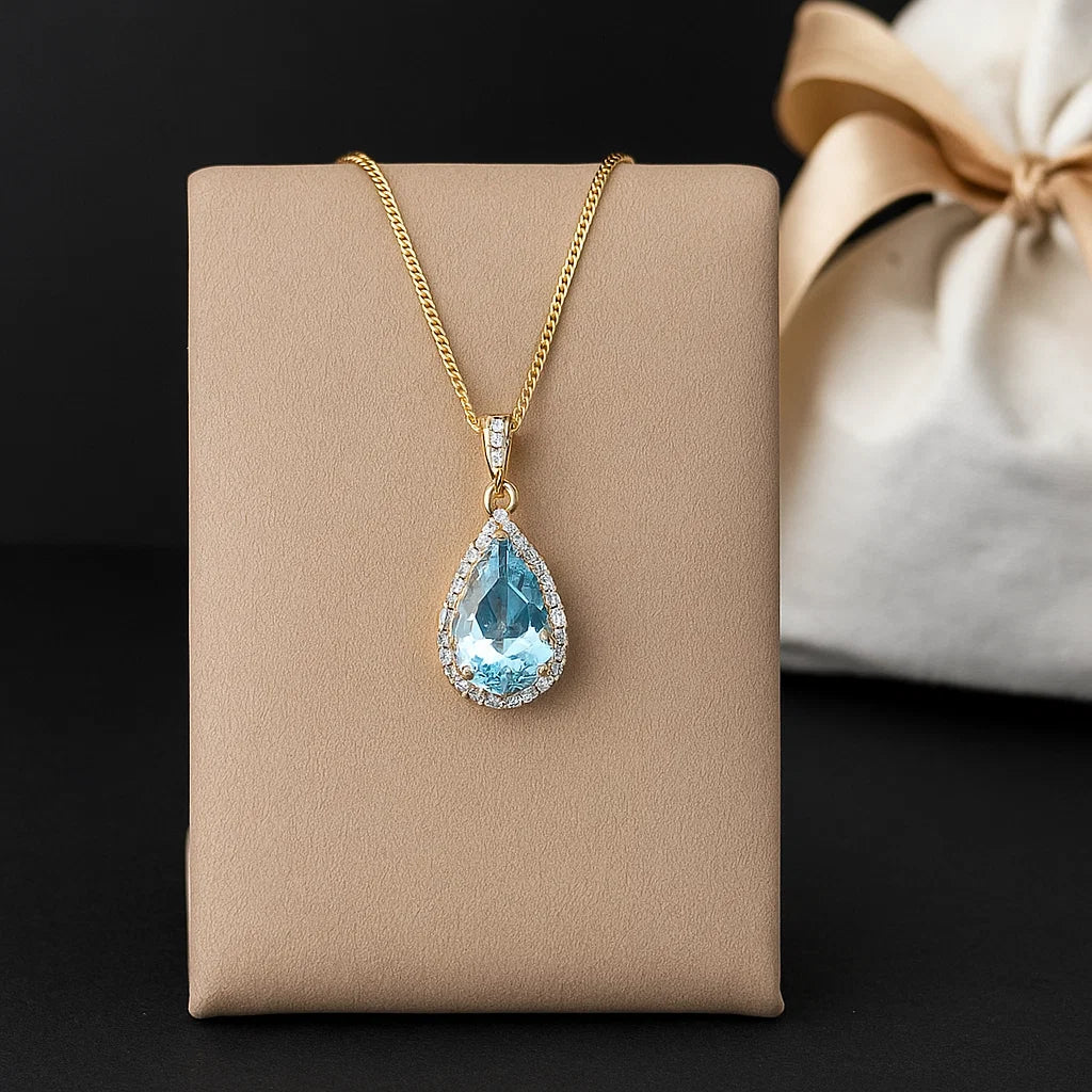 💎 Sky Blue Topaz Jewelry Set – Natural Gemstone Trio | 7×10mm Oval Cut