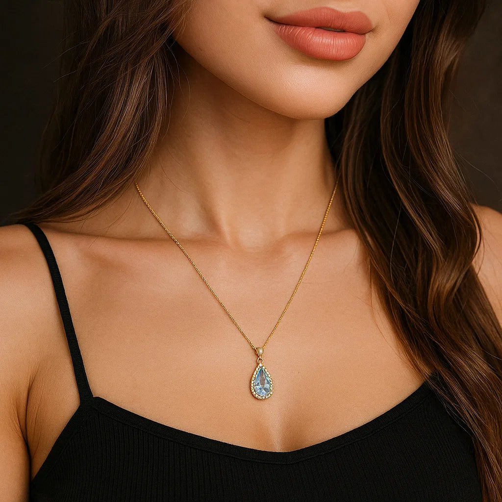 💎 Sky Blue Topaz Jewelry Set – Natural Gemstone Trio | 7×10mm Oval Cut