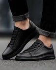 Chaussures de planche en cuir de vache véritable - Chaussures universelles classiques à talon plat