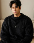Men’s Mink Sweater – American Retro Loose Thick Winter Pullover