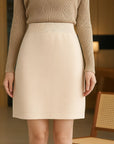 Women’s Pure Wool Knit Skirt – Elegant High-Elastic Short Skirt for Commuting Chic