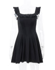 Women’s Fashion Fishbone Corset Dress – Sleek Black One-Step Skirt Elegance