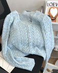 Women’s Fashionable Soft Mohair Knitted Sweater – Hollow Out Casual Style
