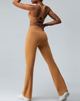 Women's Sculpting Yoga Set – Sexy Crisscross Back Tank & Flattering Horn-Leg Pants
