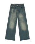 Loose Straight Cut Cotton Blend Jeans
