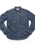 Striped Long Sleeve Tooling Shirt Vintage Men