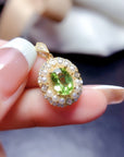 Women’s Natural Olivine Pendant – S925 Sterling Silver Korean Style Jewelry
