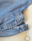 Women’s Tencel Denim Shirt – Long Sleeve Loose Fit with Chic Detailing