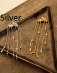 Water Ripple Tassel Earrings - 925 Sterling Silver & Gold-Plated