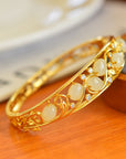 Hetian Jade Blessing Bracelet – S925 Silver Inlaid Egg Noodle Lock