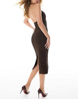 Sexy Slim-Fit Knitted Hip Dress – Spaghetti Straps with Side Slit Elegance