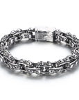 ๐ Men's Skull Bracelet - Titanium Steel Punk Cuff