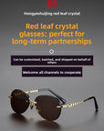 Men’s Red Leaf Natural Crystal Aviator Eyeglasses – Retro Pilot Style with UV Protection
