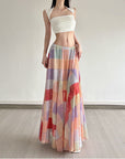 Women's Artistic Colorblock Plaid Skirt – Bold & Whimsical