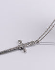 Men’s Silver Sword Pendant – Vintage Geometric Warrior Style