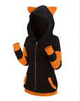 Women’s Thickened Cat Ear Zipper Hoodie – Playful Comfort Meets Cozy Streetwear