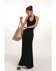 Waist-tight Hip-wrapped Vacation Backless V-neck Halter Dress women