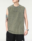 Summer Retro Washed Cotton Tank Top Vest For Men