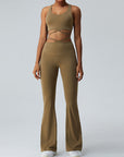 Women's Sculpting Yoga Set – Sexy Crisscross Back Tank & Flattering Horn-Leg Pants