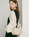 👜 Women's One-Shoulder Luxury Handbag – First-Layer Cowhide (Soft Genuine Leather) – Elegant Stitched Design