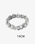 Rockiges Diamantarmband für Herren – Ausgefallene versilberte/vergoldete Manschette – Verstellbarer Statement-Schmuck