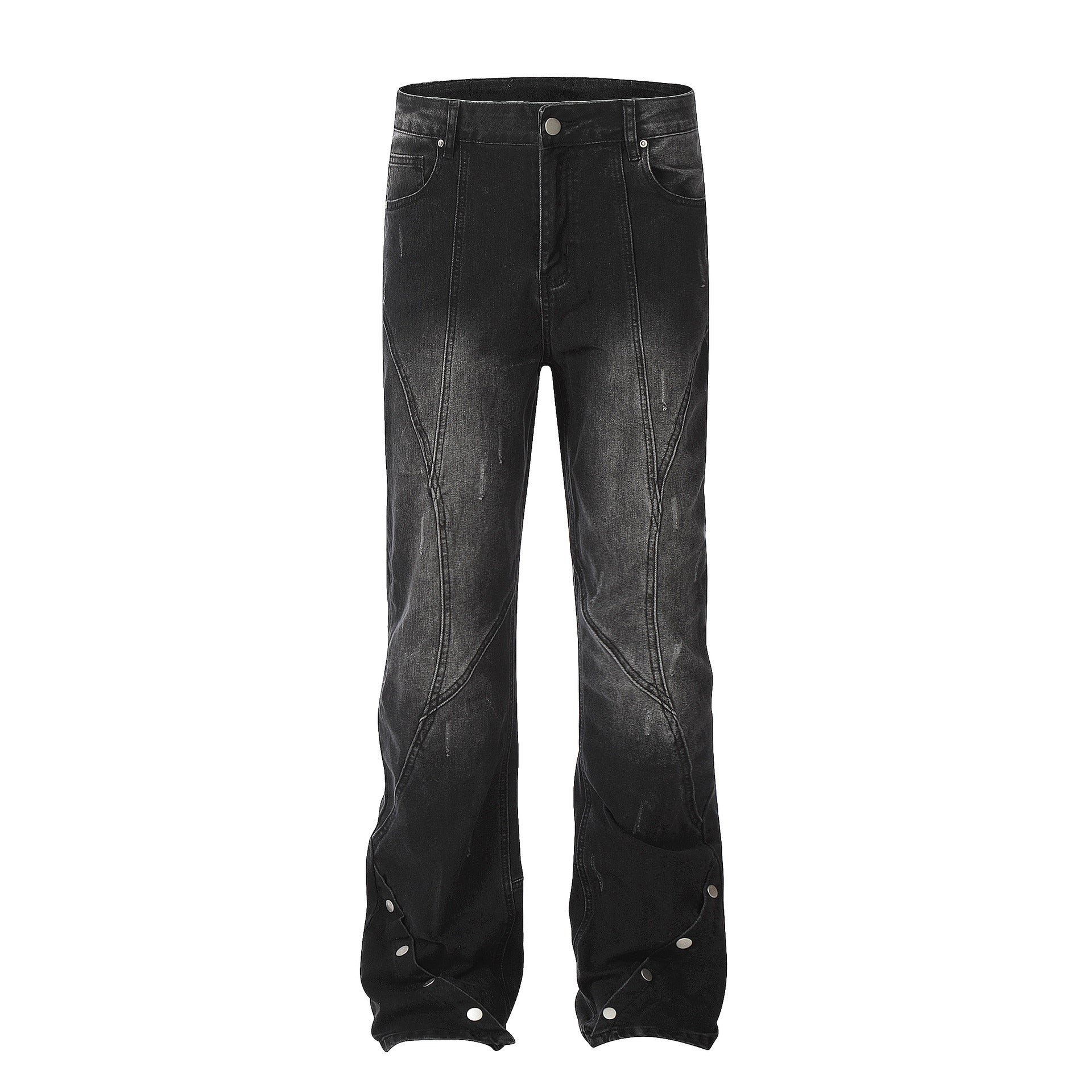 🖤 Men's Classic Slim Fit Jeans - Premium Black Denim (Mid Waist, Micro-Stretch)