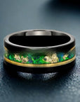 8mm Black Rose Gold Tungsten Ring – Unisex Electroplated Wedding Band – Scratch-Proof Luxury